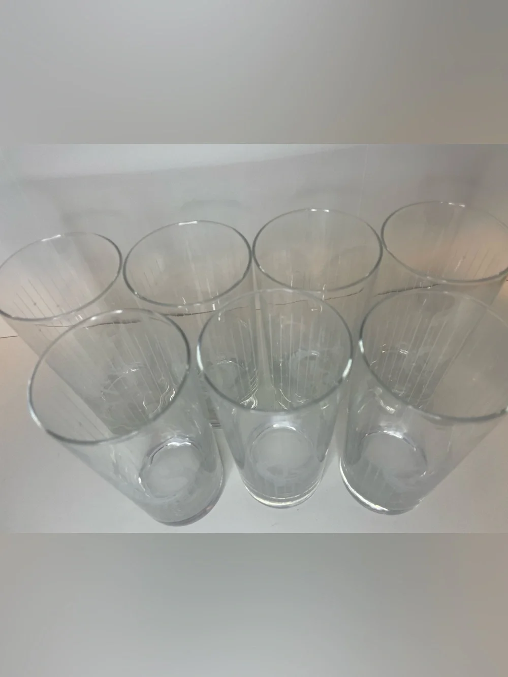 ‘K’ Monogrammed, Classic Clear Etched Highball Glasses - Set of Tall Tumblers,